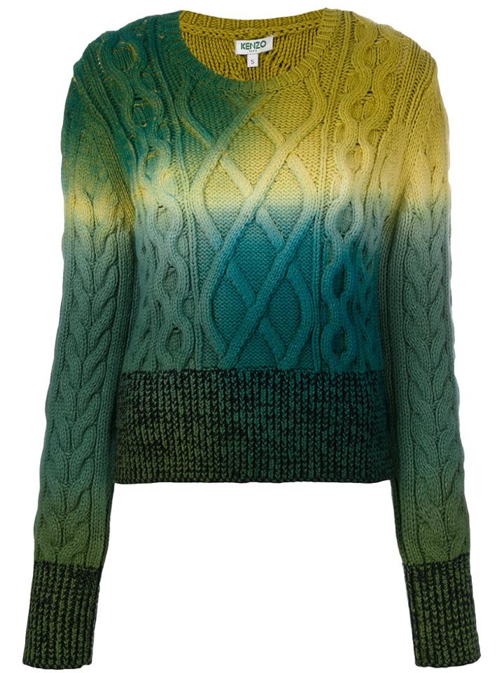 Kenzo Ombré Chunky Knit Jumper - Green