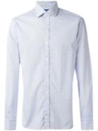 Barba Micro Print Shirt, Men's, Size: 38, Blue, Cotton