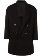 Neil Barrett Oversize Double-breasted Coat, Women's, Size: 42, Black, Virgin Wool/spandex/elastane/cupro