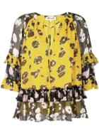 Diane Von Furstenberg Floral Blouse - Yellow