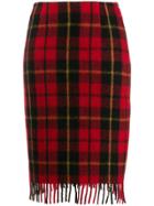 Marine Serre Fitted Check-print Skirt - Red