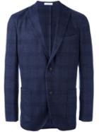Boglioli Checked Blazer, Men's, Size: 52, Blue, Wool/cashmere/cupro