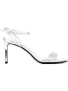 Saint Laurent Kate Sandals, Women's, Size: 36, Grey, Calf Leather/leather