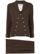 Chanel Pre-owned Chanel Cc Setup Suit Jacket Skirt - Brown