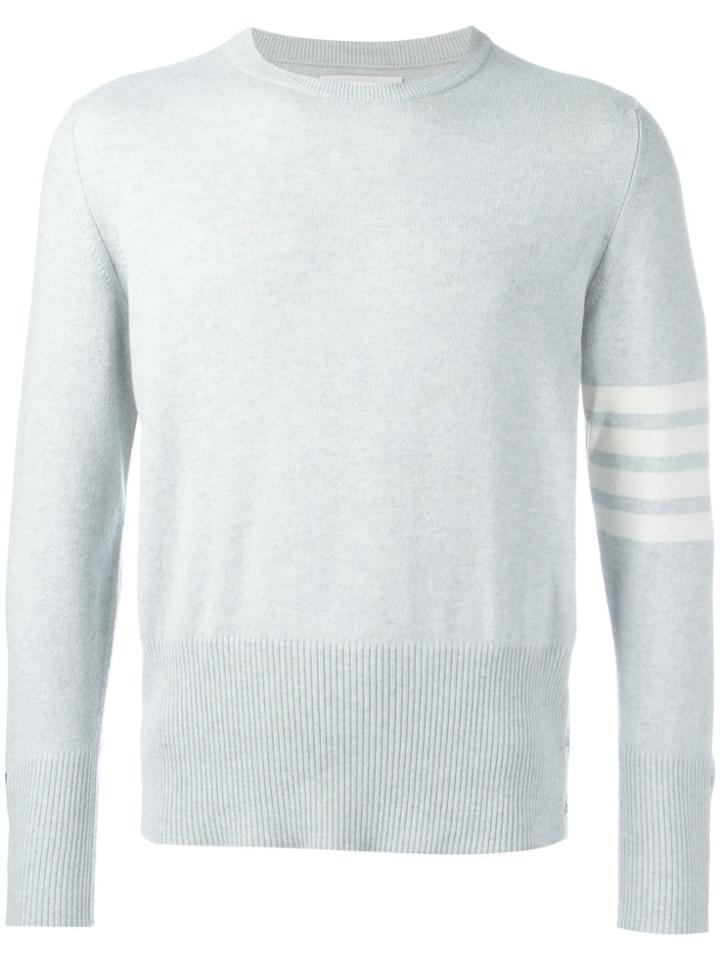 Thom Browne Striped Sleeve Jumper - Grey