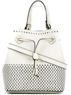 Furla - Stacy Laser Cut Bucket Tote - Women - Calf Leather - One Size, White, Calf Leather