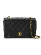 Quilted Crossbody Bag, Women's, Black, Chanel Vintage
