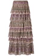 Cecilia Prado - Long Ruffled Skirt - Women - Viscose - M, Nude/neutrals, Viscose