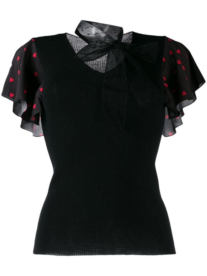 Red Valentino Heart-print T-shirt - Black