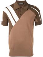 Neil Barrett Contrast Stripe Polo Shirt, Men's, Size: Small, Nude/neutrals, Viscose/nylon