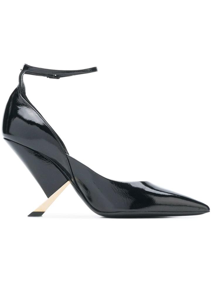 Casadei Sculpted Heel Pointed Pumps - Black
