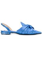 No21 Knotted Slingback Slippers - Blue