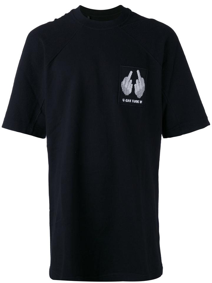 11 By Boris Bidjan Saberi - Chest-detail T-shirt - Men - Cotton - M, Black, Cotton