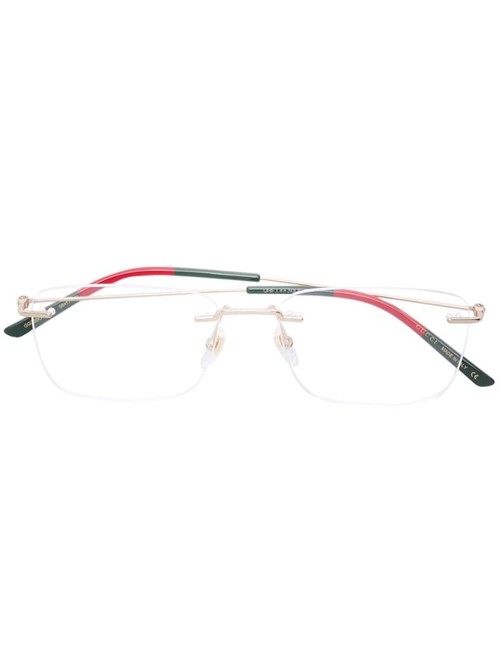 Gucci Eyewear Square Frame Glasses - Gold