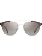 Prada Eyewear Top Bar Round Sunglasses - Brown