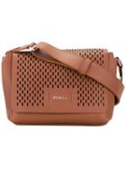 Furla - Perforated Shoulder Bag - Women - Leather - One Size, Brown, Leather