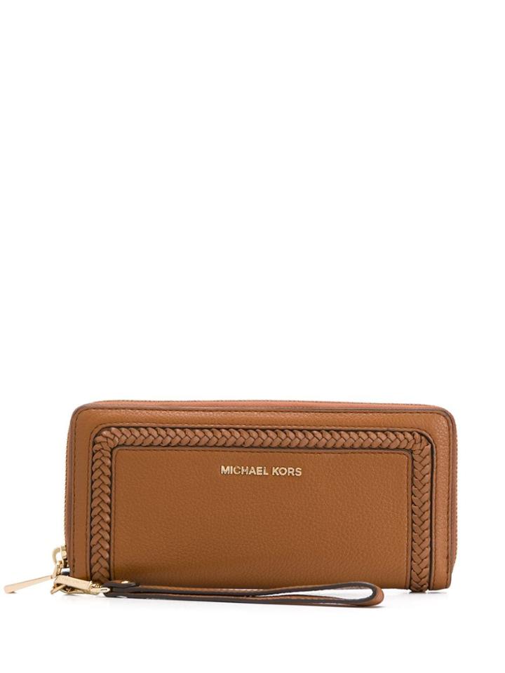 Michael Michael Kors Lexington Woven Detail Wallet - Brown