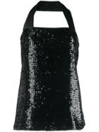 Yves Saint Laurent Pre-owned Single Strap Sequin Top - Black