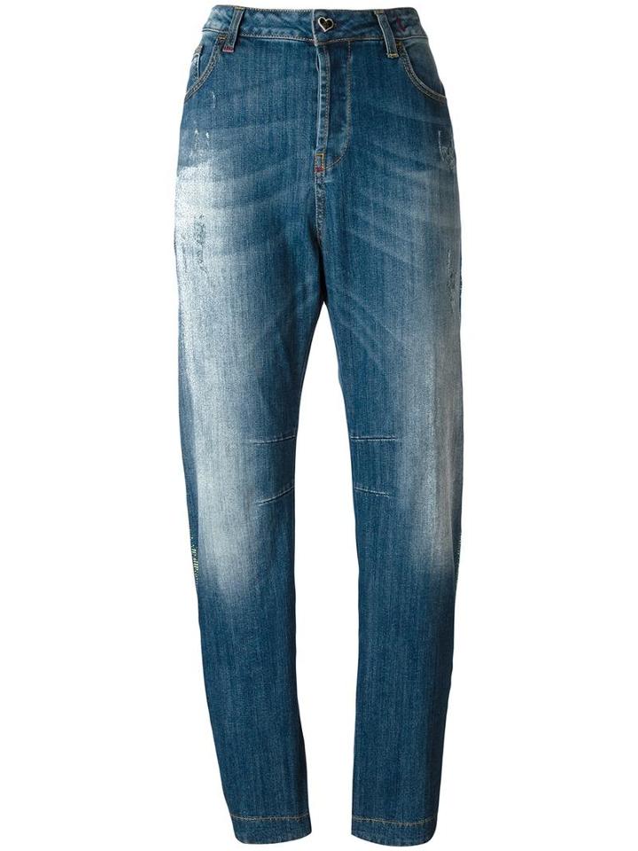 Twin-set High-rise Tapered Jeans, Women's, Size: 25, Blue, Cotton/spandex/elastane