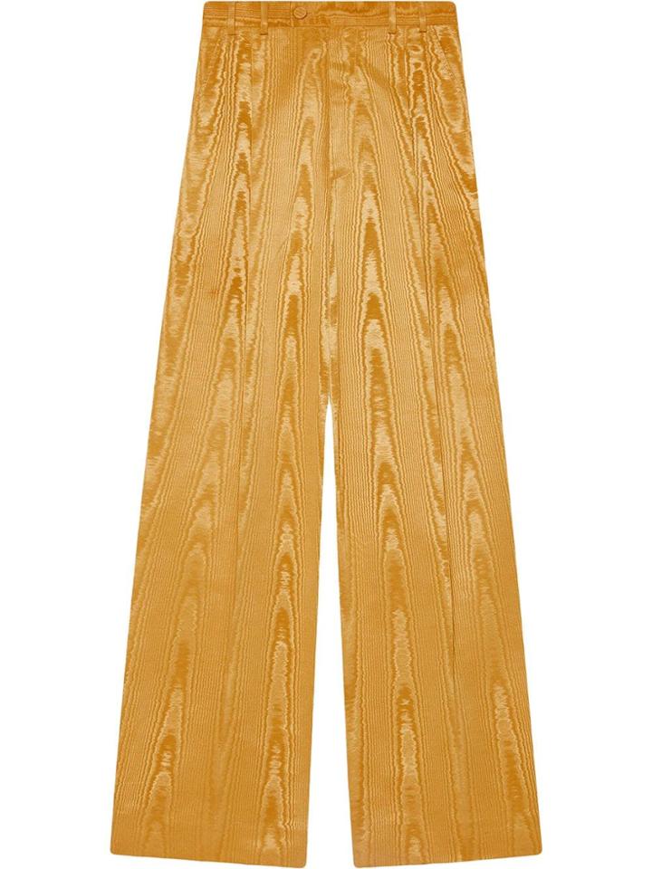 Gucci Moiré Wide-leg Pant - Yellow
