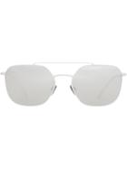 Burberry Top Bar Detail Square Pilot Sunglasses - White