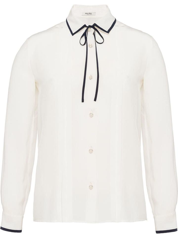 Miu Miu Crepe De Chine Blouse - White