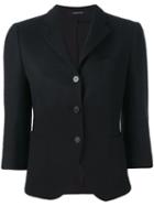 Tagliatore - Buttoned Jacket - Women - Cotton/spandex/elastane/cupro - 42, Black, Cotton/spandex/elastane/cupro