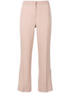 No21 Ruffle Detail Cropped Trousers - Pink & Purple