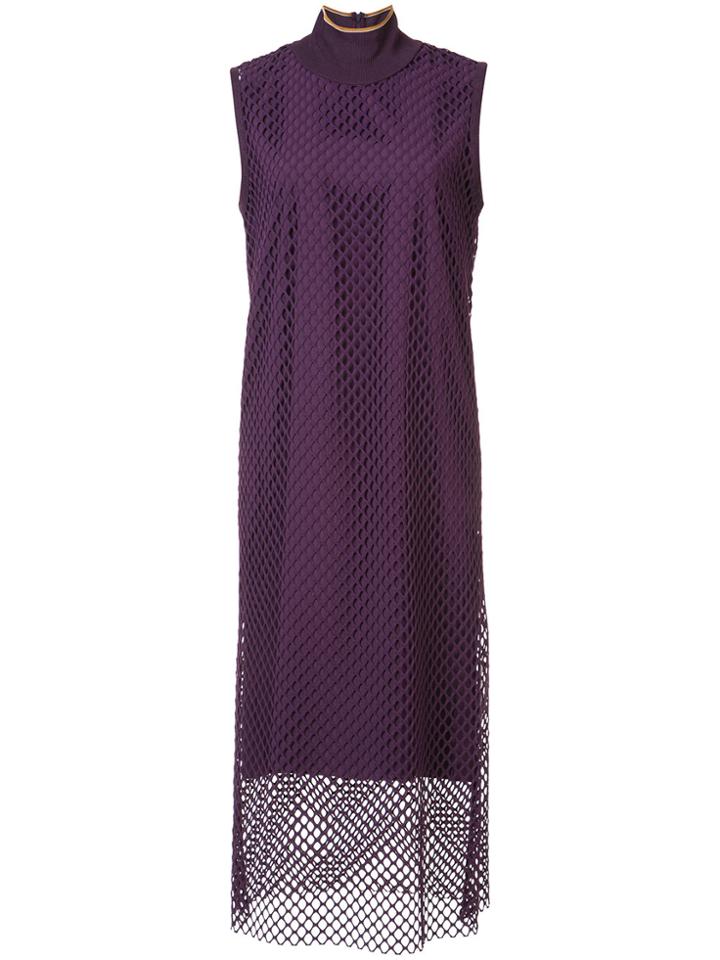 Kuho Mesh Shift Dress - Pink & Purple