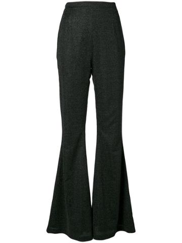 Safiyaa London Glitter Flared Trousers - Black