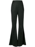 Safiyaa London Glitter Flared Trousers - Black