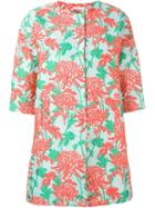 P.a.r.o.s.h. Floral Jacquard Jacket, Women's, Size: Xxl, Pink/purple, Polyester/polyamide/silk