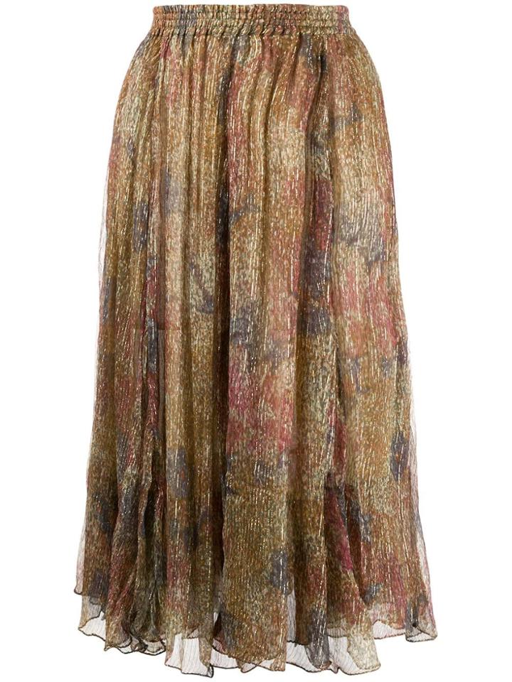 Mes Demoiselles Amaranta Printed Midi Skirt - Neutrals