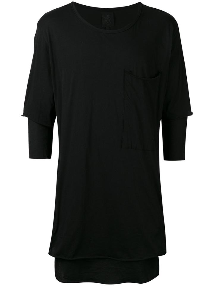 Thom Krom Half Sleeve Layered Top, Men's, Size: Medium, Black, Cotton