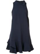 Likely Pleated Trim Flared Dress, Women's, Size: Xs, Blue, Polyester