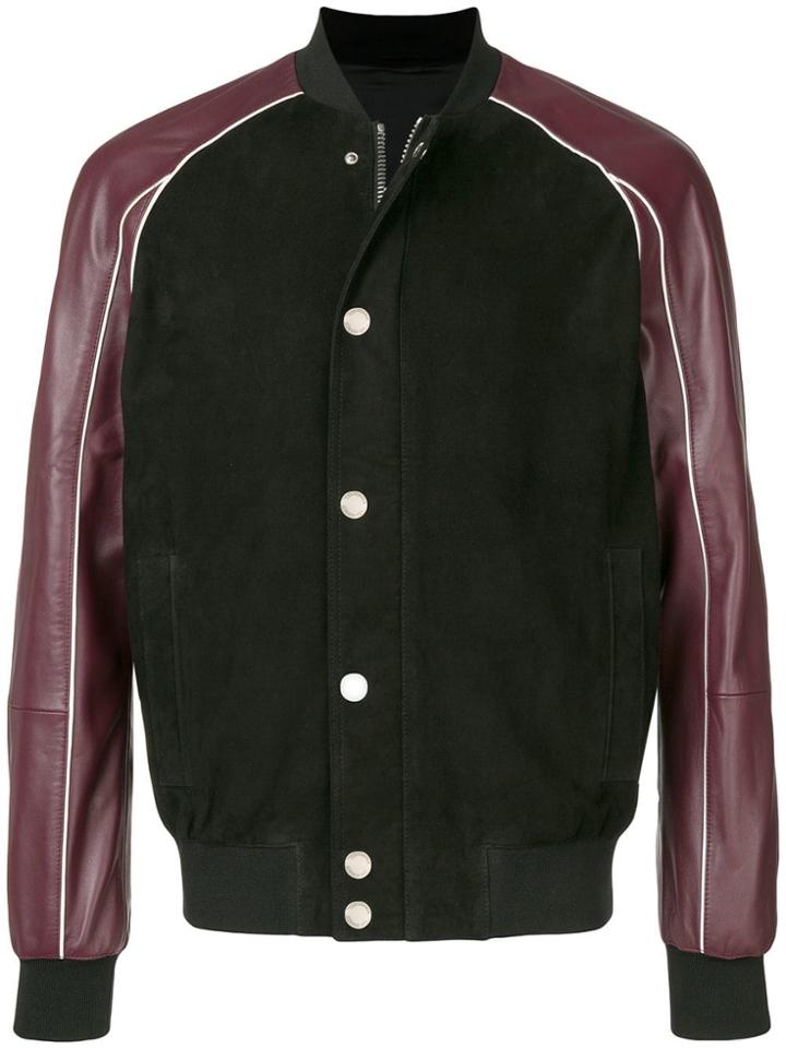 Les Hommes Two-tone Bomber Jacket - Black