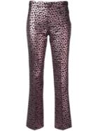 Giamba Metallic Straight Trousers, Women's, Size: 42, Pink/purple, Cotton/polyamide/polyester/acetate