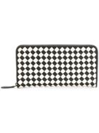 Bottega Veneta Nero Latte Intrecciato Palio Zip-around Wallet - Black