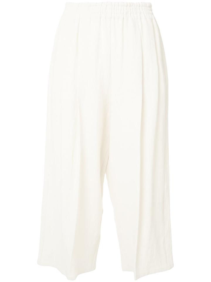 Dusan Cropped Linen Trousers, Size: Medium, White, Linen/flax