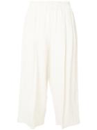 Dusan Cropped Linen Trousers, Size: Medium, White, Linen/flax