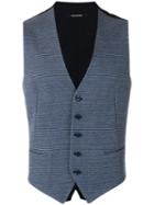 Tagliatore - Weave Waistcoat - Men - Cotton - 48, Blue, Cotton