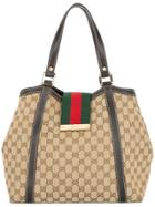Gucci Vintage Gg Shelly Line Handbag - Nude & Neutrals