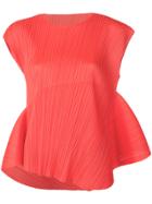 Pleats Please By Issey Miyake Asymmetric Plissé T-shirt - Yellow &