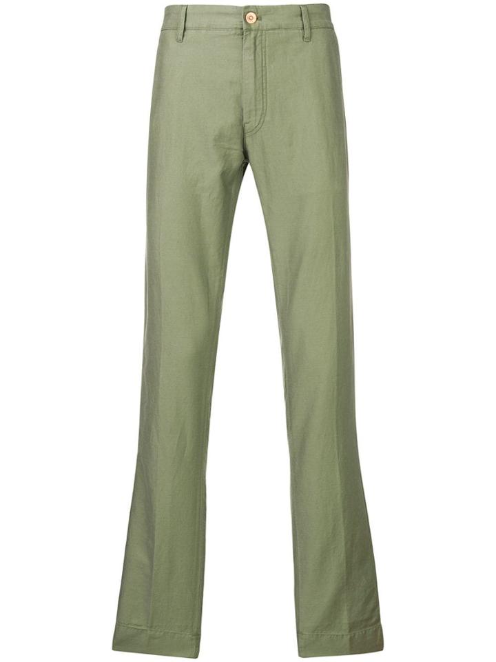 Hand Picked Straight Leg Trousers - Green