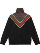 Gucci Oversize Jersey Jacket With Gg Star - Black