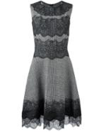 Ermanno Scervino Lace Insert Dress, Women's, Size: 40, Black, Linen/flax/polyamide/virgin Wool