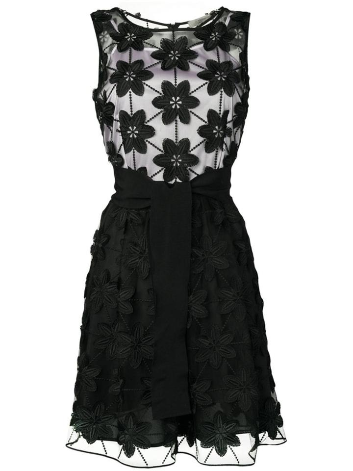 D.exterior Short Floral Dres - Black