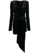 Alexandre Vauthier Velvet Bow Mini Dress - Black
