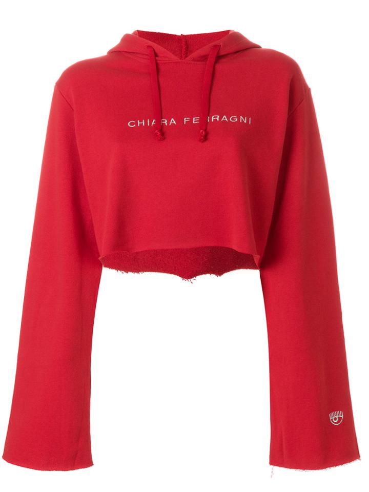 Chiara Ferragni Elongated Sleeve Hoodie - Red