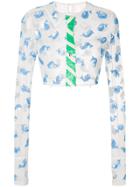 Thom Browne Trompe L'oeil Whale Sequin Shirt - White